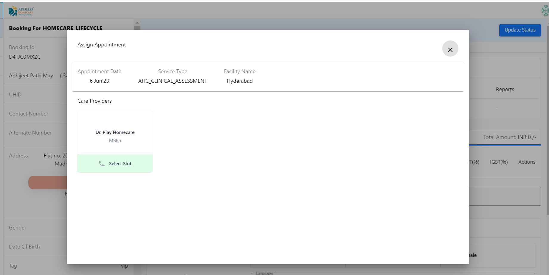Assessment Provider Slot