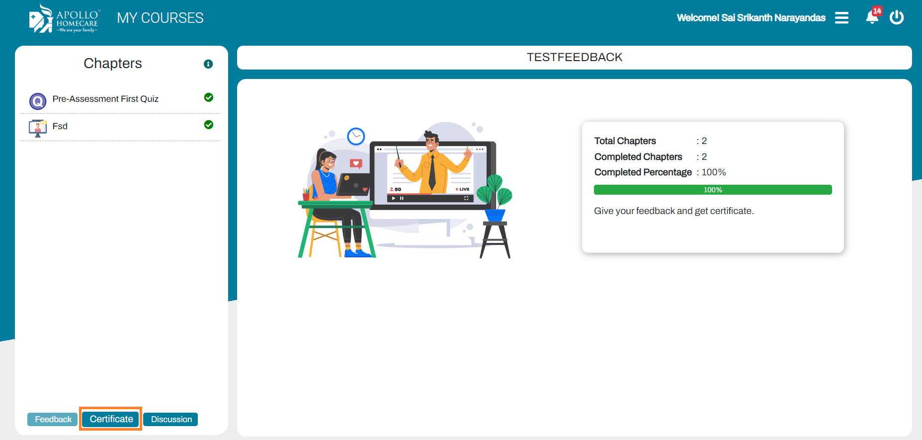 Today Active Courses