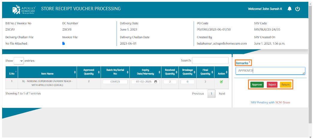 Search Item In Indent: