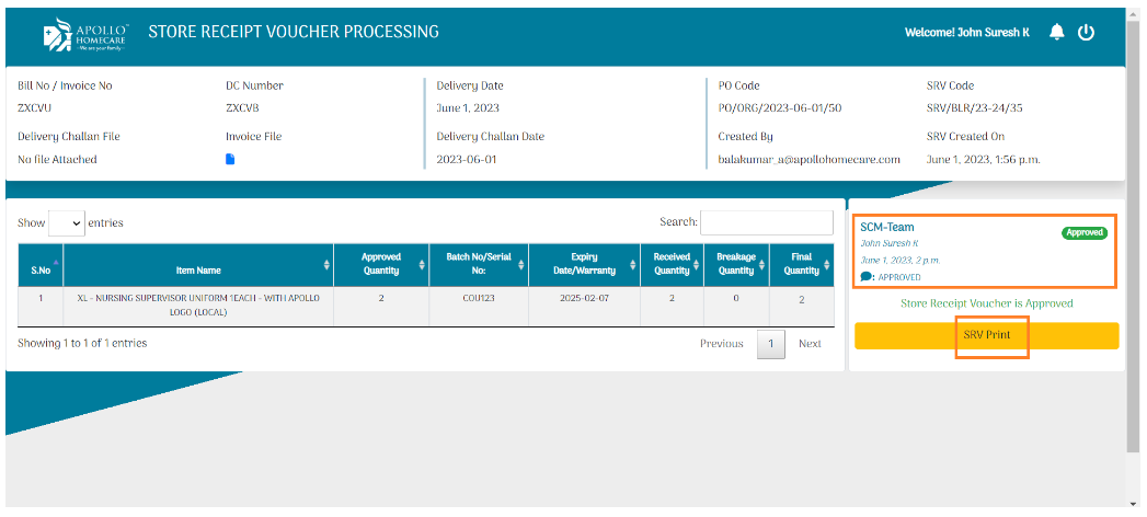 Search Item In Indent:
